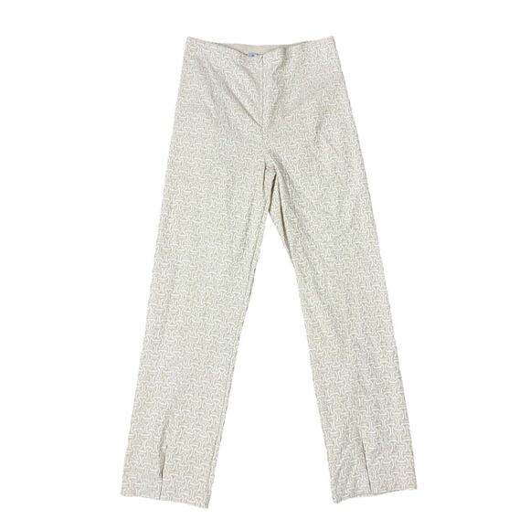 Mesmerize Vtg Y2K Women's 6 Cream Printed Slim Straight Leg Pants NWT Deadstock - Picture 1 of 4
